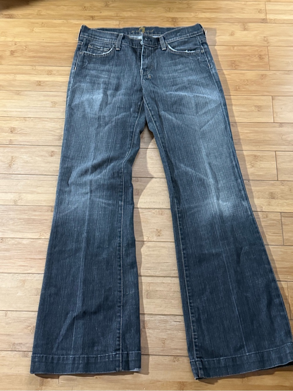 7 For All Mankind A Pocket Flare Jeans Dark Wash Y2K